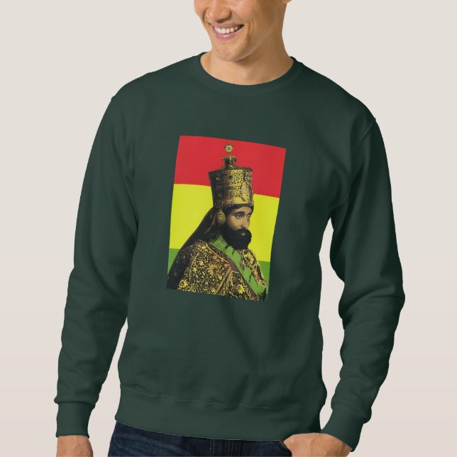 Sweatshirt Haile Selassie Jah Rastafari Reggae Rasta Roots  (Devant)