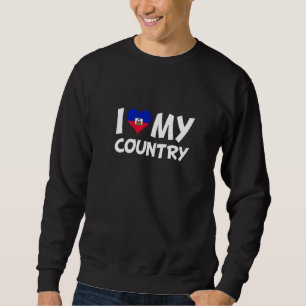 Sweatshirt Haïti Drapeau Coeur J'aime mon pays