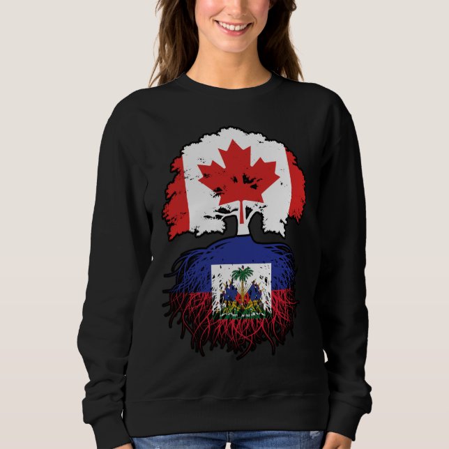 Sweatshirt Haïti Haïti Haïti Canada drapeau des racines de l' (Devant)
