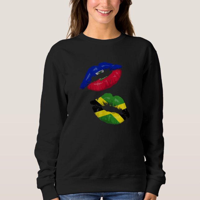 Sweatshirt Haiti Haitian America Jamaica Caribbean Combo Mixe (Devant)