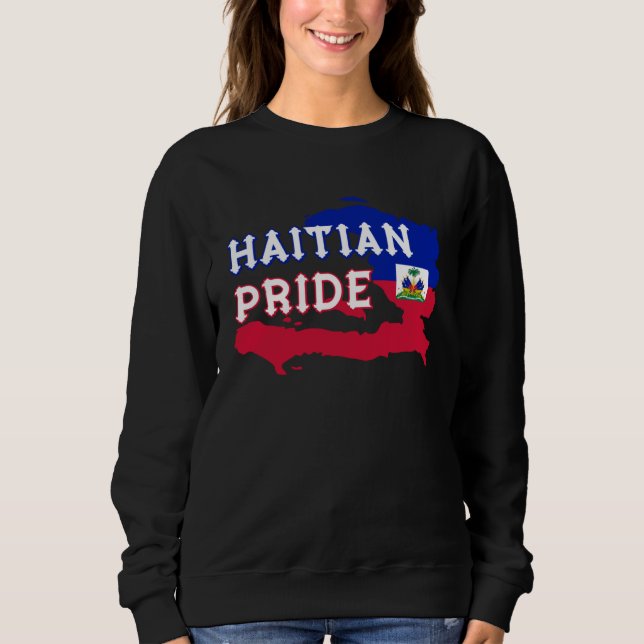 Sweatshirt Haitian pride map with flag color for Haitian men  (Devant)