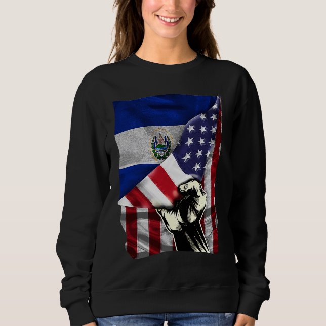 Sweatshirt Half American Half Salvadoran ROOTS USA Flag El Sa (Devant)