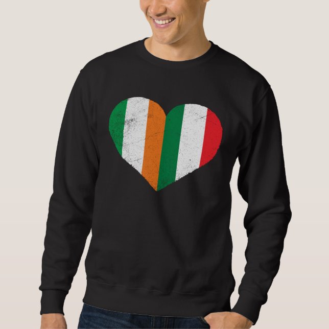 Sweatshirt Half Irish Half Italian Heart Ireland Italy Irish  (Devant)