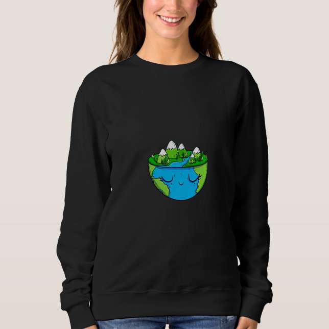 Sweatshirt Halftone Nature  Environment Earth Day Gnome Women (Devant)
