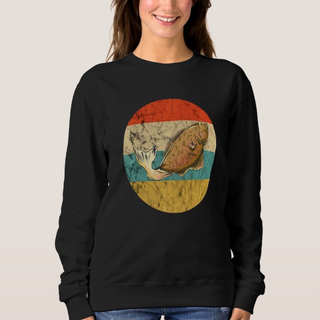 Sweatshirt Halibut Retro Vintage Halibut Pêche Halibut Poisso (Devant)