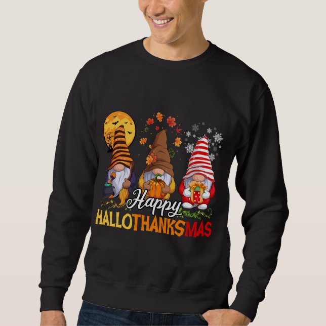 Sweatshirt Hallothanksmas Noël automne (Devant)