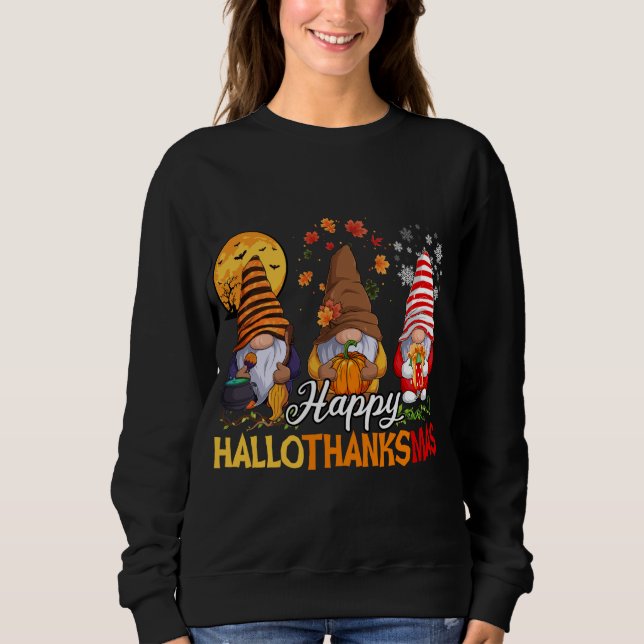 Sweatshirt Hallothanksmas Noël automne (Devant)