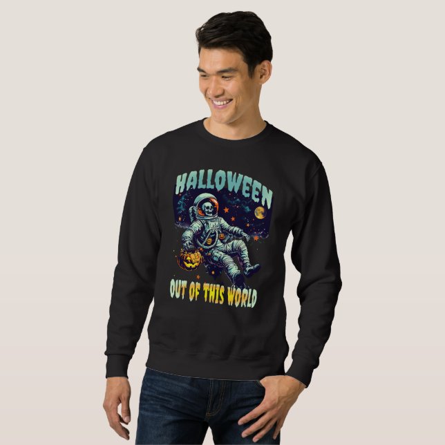 Sweatshirt Halloween 2024, Citrouille astronaute de ce monde (Devant entier)