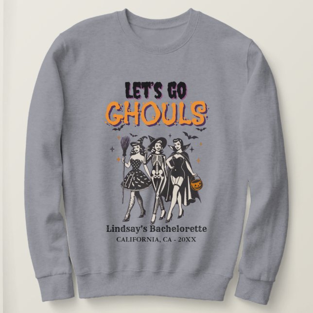 Sweatshirt Halloween Bachelorette allons au ghoul (Design devant)