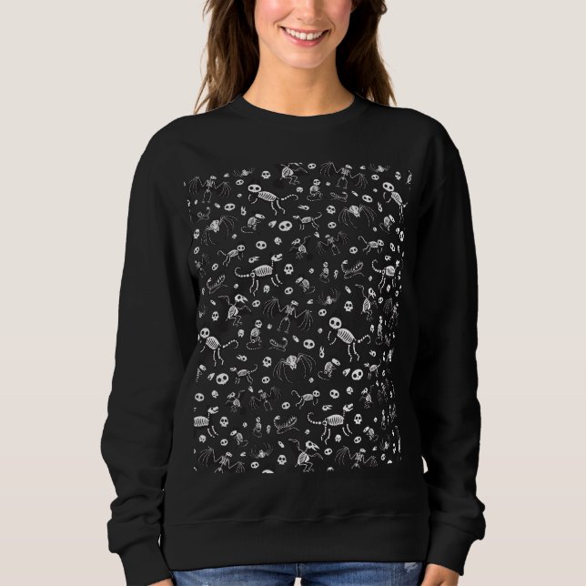 Sweatshirt Halloween Bats d'animaux Chiens Chats Araignées Sk (Devant)