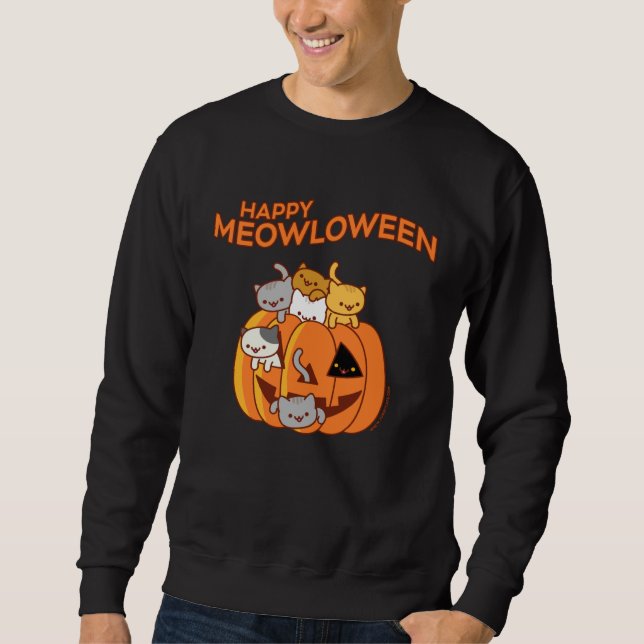Sweatshirt Halloween Cat  HAPPY MEOWLOWEEN  Jack O Lantern  P (Devant)