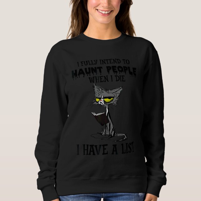 Sweatshirt Halloween Chat I Entièrement Intend Haunt Graphic (Devant)
