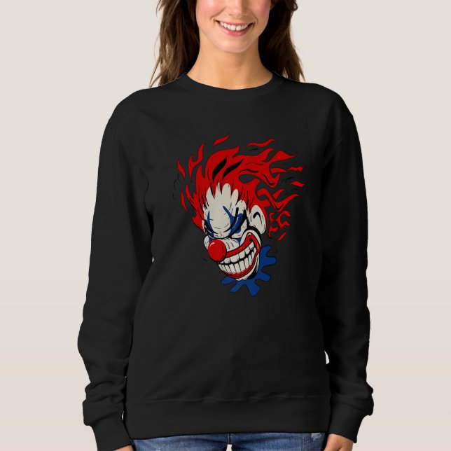 Sweatshirt Halloween clown fou (Devant)