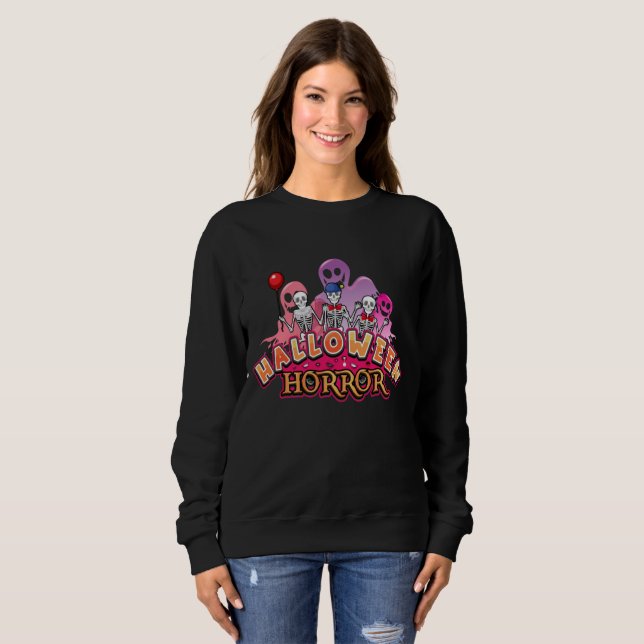 Sweatshirt Halloween Clowns effrayants Horreur (Devant entier)