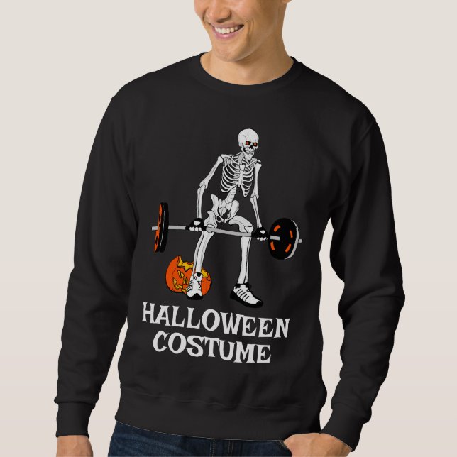 Sweatshirt Halloween Costume effrayant Squelette Avec Coll Ci (Devant)