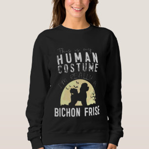 Sweatshirt Halloween Costume humain Bichon Frise Moon Silhoue