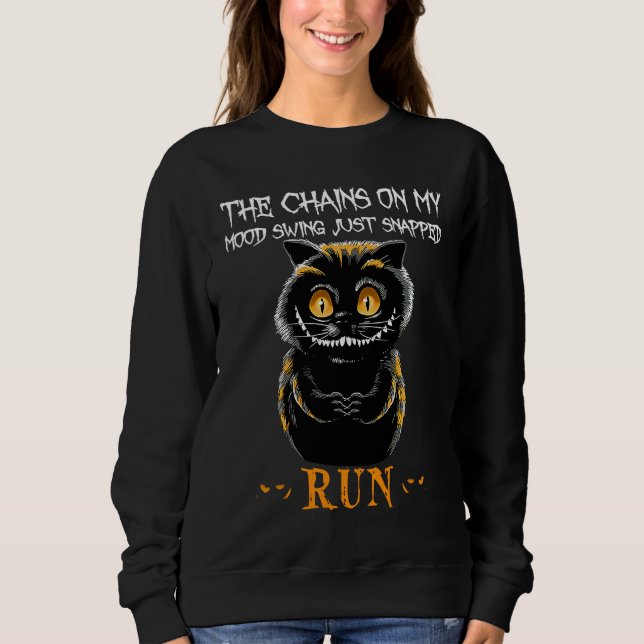 Sweatshirt Halloween, Creepy Cat Smiling, Cat (Devant)