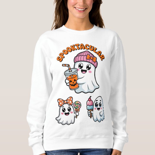Sweatshirt Halloween Cute Ghost Spooktacular (Devant)