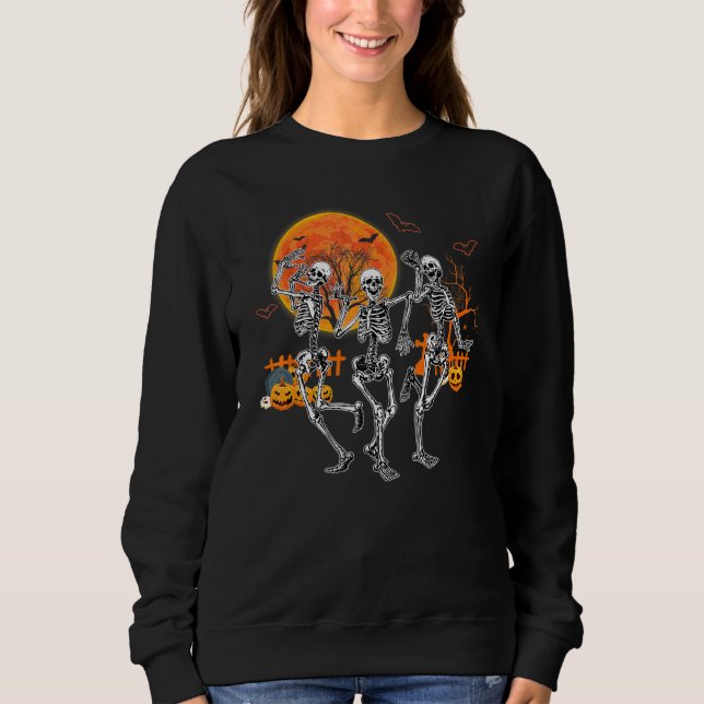 Sweatshirt Halloween Danse De La Mort Macabre Skeleton Danser (Devant)