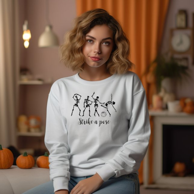 Sweatshirt Halloween Danser Squelette Grève Un Pose Drôle (Créateur téléchargé)