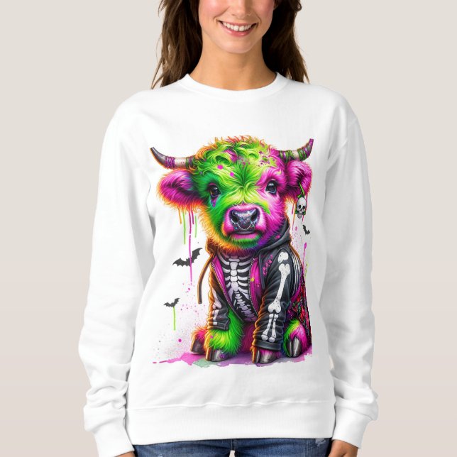 Sweatshirt Halloween de la vache boho (Devant)