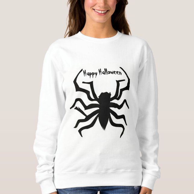 Sweatshirt Halloween de l'araignée et du crâne (Devant)