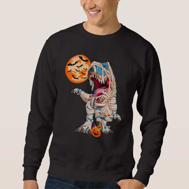 Sweatshirt Halloween Dinosaur Citrouille Garçons Enfants Dino (Devant)