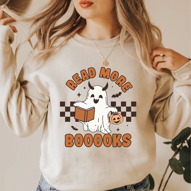 Sweatshirt Halloween Doodles Ghost Books Amateurs (Halloween Doodles Ghost Books Lovers Sweatshirt)