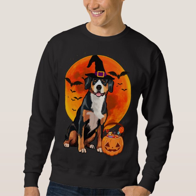 Sweatshirt Halloween Entlebucher Mountain Dog Jack O Lantern  (Devant)