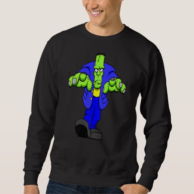 Sweatshirt Halloween Frankenstien mignon Monster Face Mu (Devant)