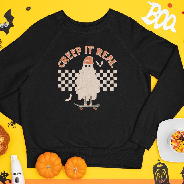 Sweatshirt Halloween Ghost Cret It Real (Créateur téléchargé)