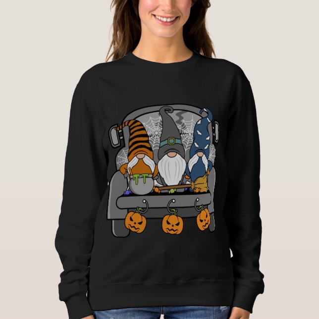 Sweatshirt Halloween Gnomes Funny Monstres Citrouille Spice W (Devant)