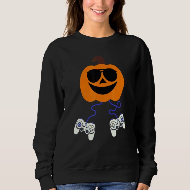 Sweatshirt Halloween Jack O Lantern Gamer Boys Kids Men  Hall (Devant)