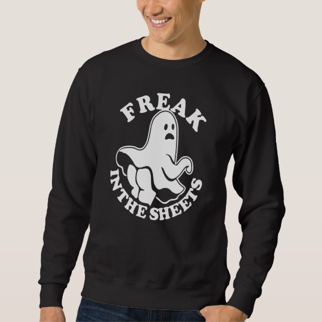 Sweatshirt Halloween Juste Un Freak Dans Les Draps (Devant)