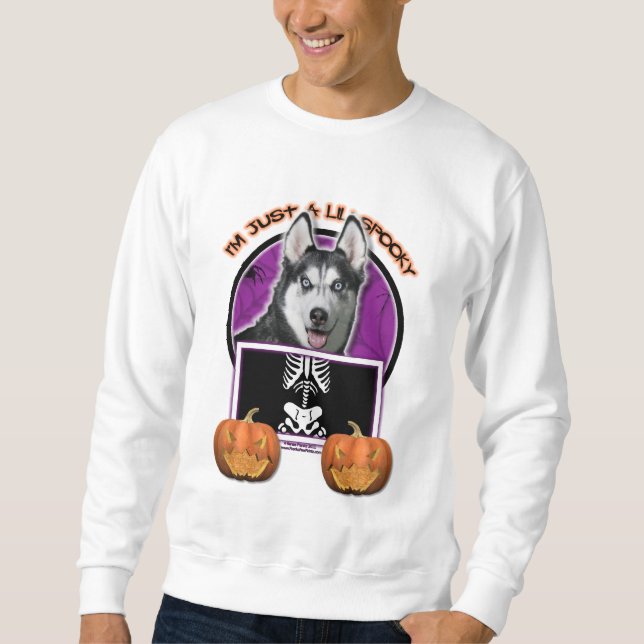 Sweatshirt Halloween - juste un Lil éffrayant - chien de (Devant)