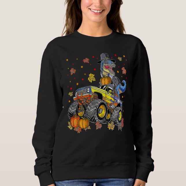Sweatshirt Halloween Monster Truck Dinosaur Thanksgiving Turk (Devant)