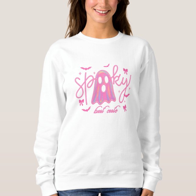 Sweatshirt Halloween néon rose éffrayant mais mignonEsthétiqu (Devant)