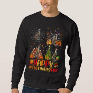 Sweatshirt Halloween Noël Lévrier Dog Hallothanksmas