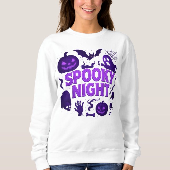 Sweatshirt Halloween Nuit Éffrayante Vêtements uniques Unisex (Devant)