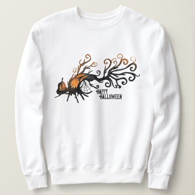 Sweatshirt Halloween/octobre/automne/arbre citrouille (Design devant)