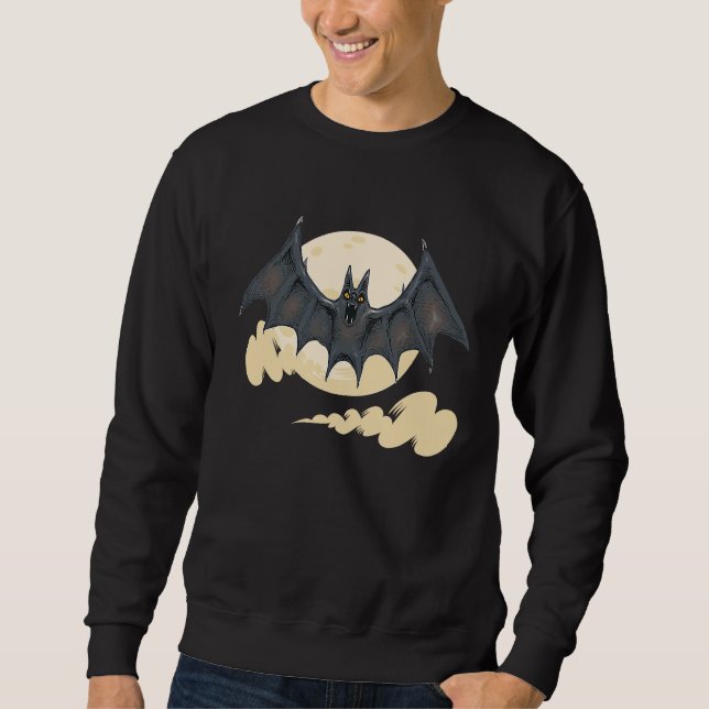 Sweatshirt Halloween party  boo moon ghost bloody bat teeth v (Devant)