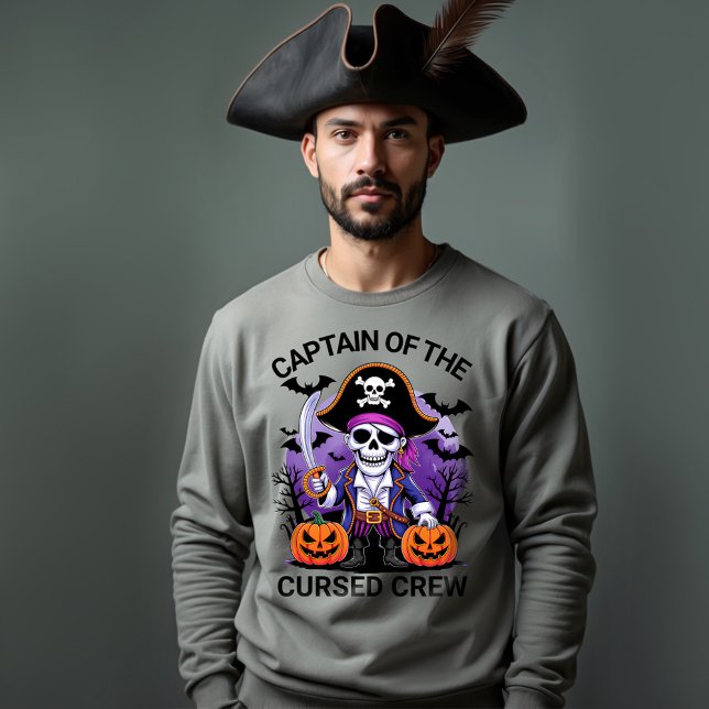 Sweatshirt Halloween Pirate Captain of the Cursed Crew (Créateur téléchargé)