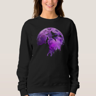 Sweatshirt Halloween Pleine lune Chat Dans Une Sorcière Cliff