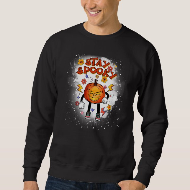 Sweatshirt Halloween Restez Éffrayant Effraction Jack-o'-lant (Devant)