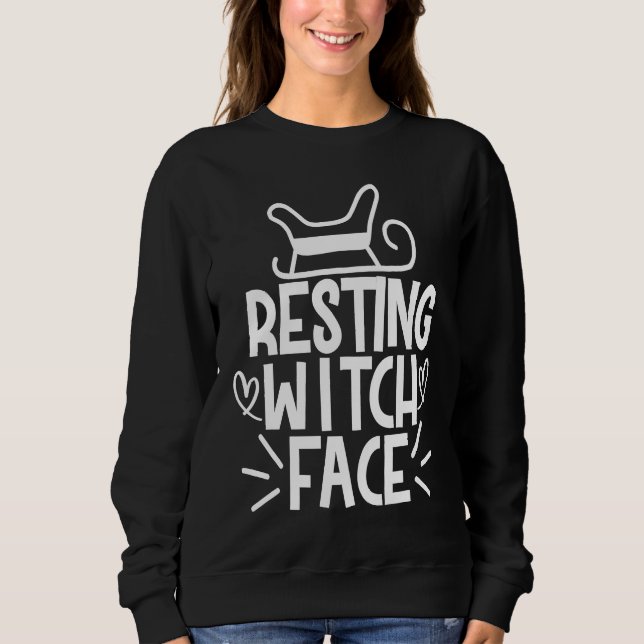 Sweatshirt Halloween  Resting Witch Face (Devant)