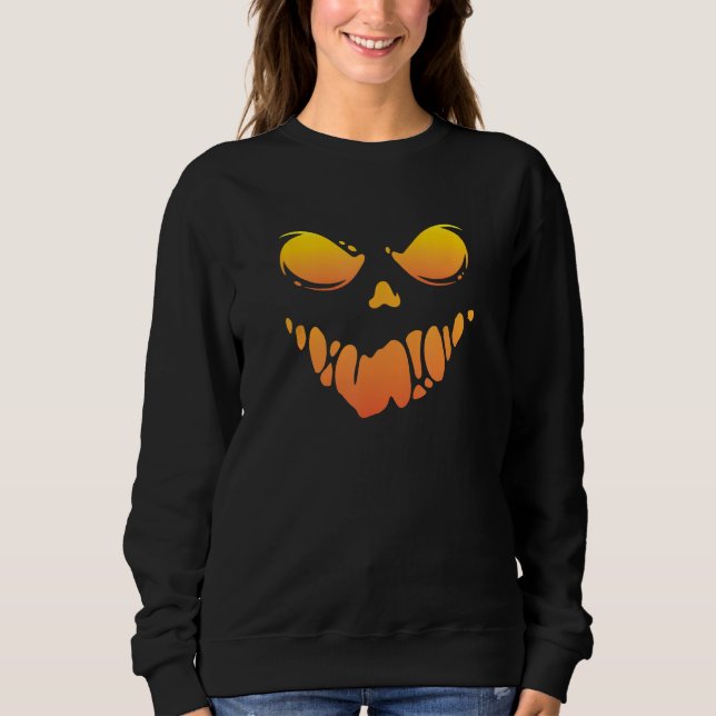 Sweatshirt Halloween Scary Spooky Jack O Lantern Pumpkin (Devant)