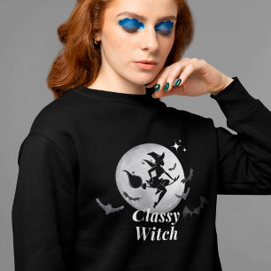 Sweatshirt Halloween sorcière et lune