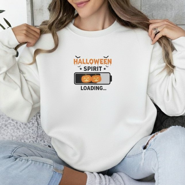 Sweatshirt Halloween Spirit Loading Typography Design (Halloween Spirit Loading Typography Design Sweatshirt
)