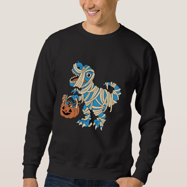Sweatshirt Halloween T-Rex pour garçons Zombie Dino pour enfa (Devant)