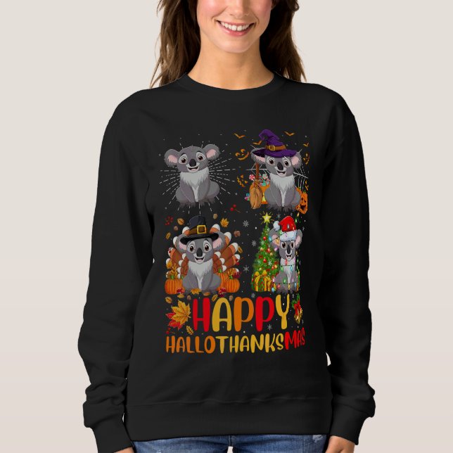 Sweatshirt Halloween Thanksgiving Christmas Koala Hallothanks (Devant)